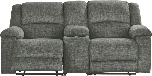 Signature Design by Ashley® Goalie 3-Piece Pewter Reclining Loveseat with Console-0