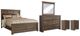 Signature Design by Ashley® Juararo 5-Piece Dark Brown King Panel Bed Set-0