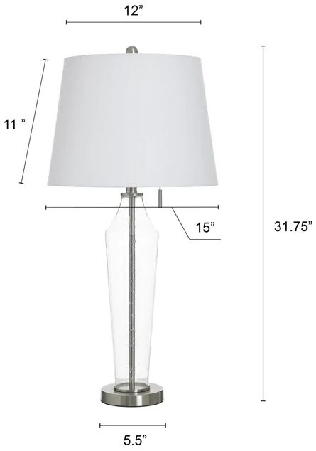 Stylecraft Brushed Steel/Glass Table Lamp-2
