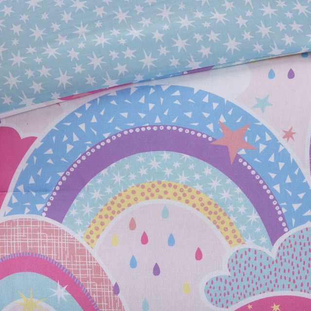 Olliix by Urban Habitat Kids Emily Multi Full/Queen Cotton Printed Rainbow Cotton Reversible Comforter Set-3