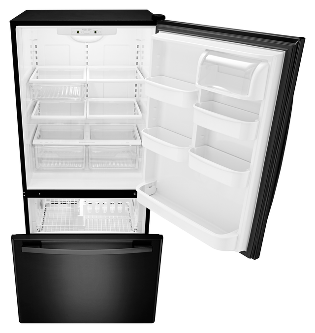 Amana® 33" 22.1 Cu. Ft. Black Bottom Freezer Refrigerator with EasyFreezer™ Pull-Out Drawer-3