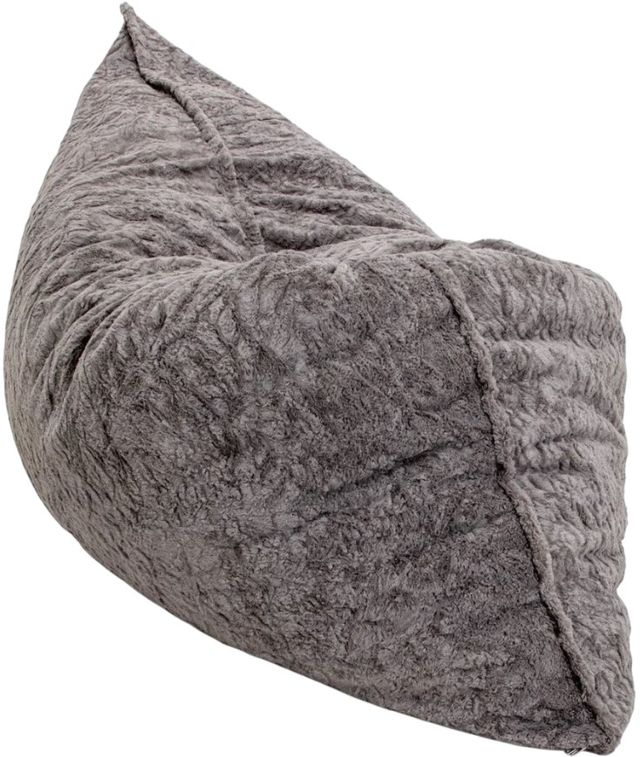 CordaRoy's® Gray Faux Fur Pillow Lounger-0
