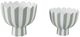Sagebrook Home 2-Piece Green/White Scallop Edge Striped Planter Set-0