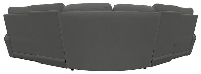 La-Z-Boy® Maddox 5-Piece Slate Leather Curve Manual Reclining Sectional-2