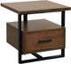 Homelegance® Sedley Walnut End Table with Black Metal Framework-0