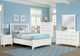 Vaughan-Bassett Bonanza Blue/White Queen Upholstered Panel Storage Bed-1