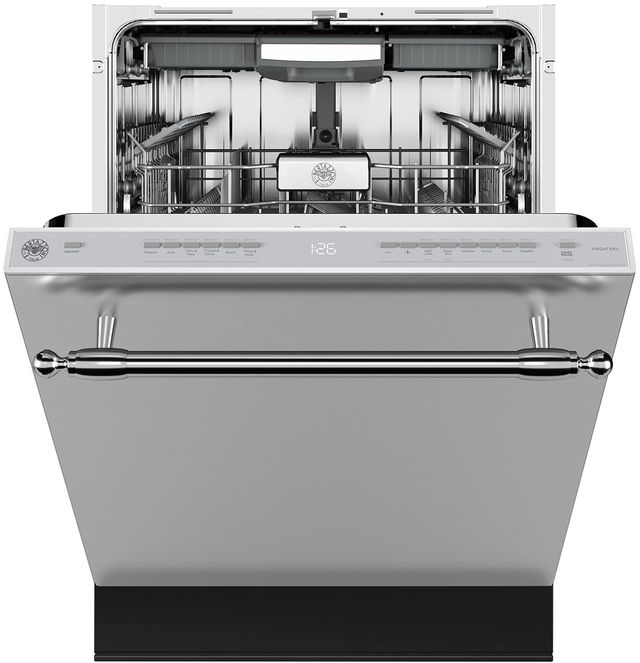 Bertazzoni 24" Fingerprint Resistant Stainless Steel Top Control Built In Dishwasher-2