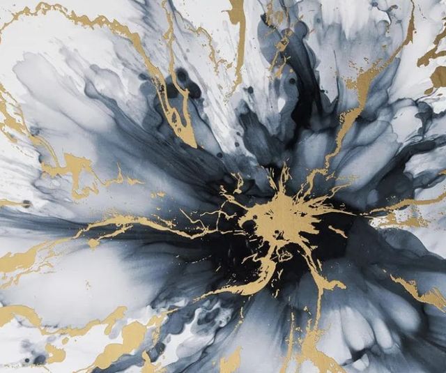 Classy Living Outspoken Golden Midnight Bloom Wall Art-3