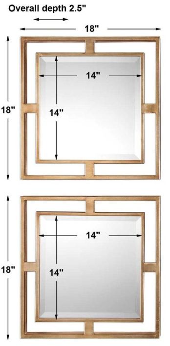 Uttermost® Allick 2-Piece Antiqued Gold Accent Mirror Set-2