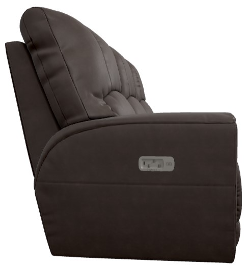 La-Z-Boy® Cassian Dark Chocolate Leather Power Reclining Sofa with