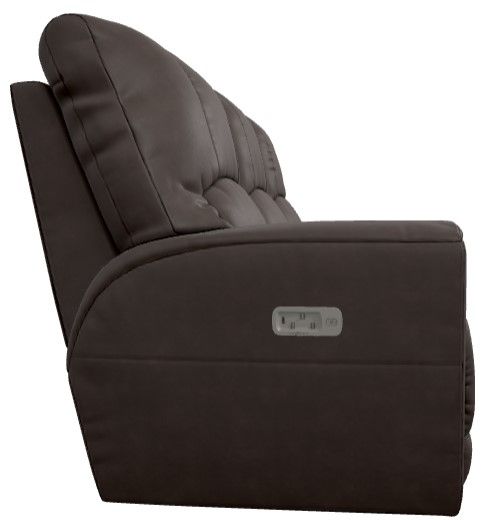 La-Z-Boy® Cassian Dark Chocolate Leather Power Reclining Sofa with Headrest-3