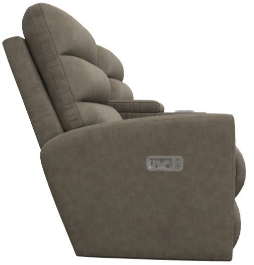 La-Z-Boy® Liam Mushroom Power Wall Reclining Loveseat with Console and Headrest-3