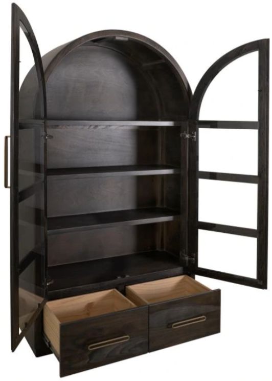 International Furniture Direct Balam Stained Dark Cabinet-4