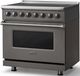 Viking® 5 Series 36" Damascus Gray Pro Style Induction Range with Polished Chrome Trim-2