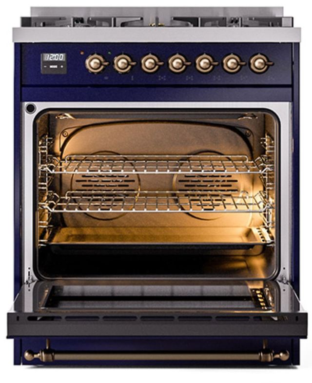 Ilve® Nostalgie II Series 30" Midnight Blue Pro Style Dual Fuel Range-2