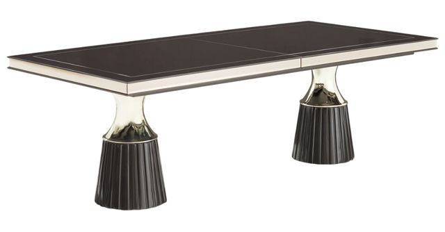 Michael Amini® Carmela Glossy Charcoal Sand Dining Table-0