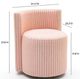 TOV Furniture Alyssa Beige/Pink Rolling Desk Chair-2