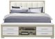 Global Furniture USA Emma Natural/White King Panel Bed with LED and USB-1