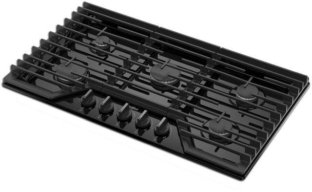 Whirlpool® 36" Black Gas Cooktop-2