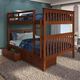 Donco Kids Mission Full/Full Bunkbed with Dual Underbed Drawers-1