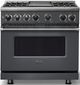 Viking® 7 Series 36" Cast Black Pro Style Dual Fuel Range with 12" Reversible Griddle-0