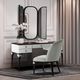 Michael Amini® Paris Chic Espresso Vanity Chair-1