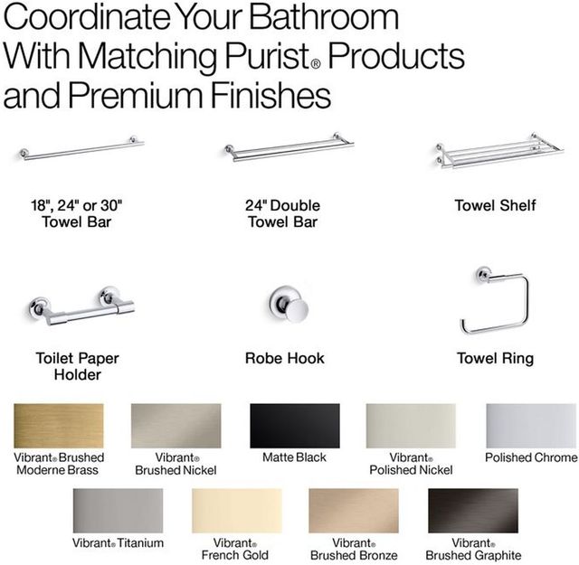 KOHLER® Purist® Vibrant Brushed Nickel Towel Ring-4