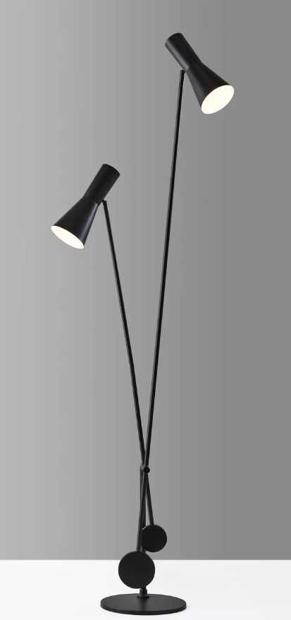 Adesso® Bond Black Floor Lamp-4