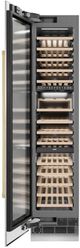 ZLINE Autograph Edition 18" 9.0 Cu. Ft. Triple Zone 68 Bottle Left Hinge Column Wine Cooler in Satin Stainless Steel with Polished Gold Accents-1