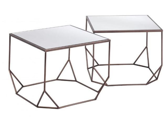 Zuo® Modern Arzon 2-Piece Bronze Coffee Table Set-0