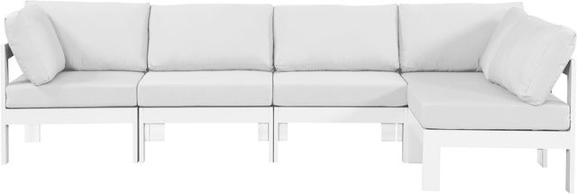 Meridian Furniture Nizuc 5-Piece White Outdoor Patio Modular Sectional Set-0