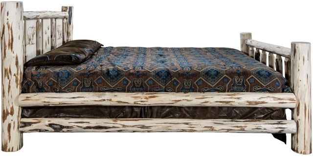 Montana Woodworks® Montana Collection Clear Lacquer California King Bed with Laser Engraved Bear Design-3