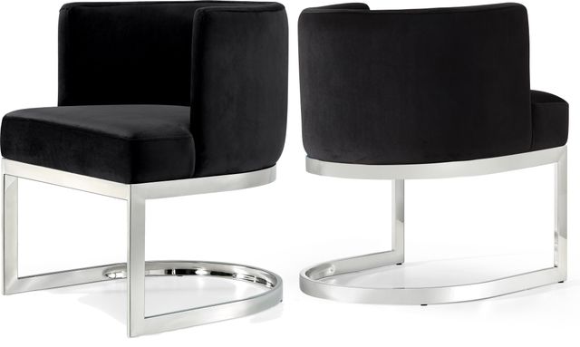 Meridian Furniture Gianna Black/Chrome Velvet Dining Chair-1