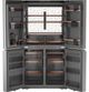 Café™ 36 in. 22.9 Cu. Ft. Platinum Glass Counter Depth French Quad-Door Refrigerator with Dual-Dispense AutoFill Pitcher-1