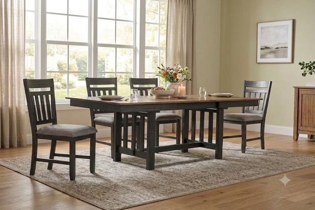 New Classic® Home Furnishings Harrisburg 5-Piece Brown/Charcoal Table Set-1