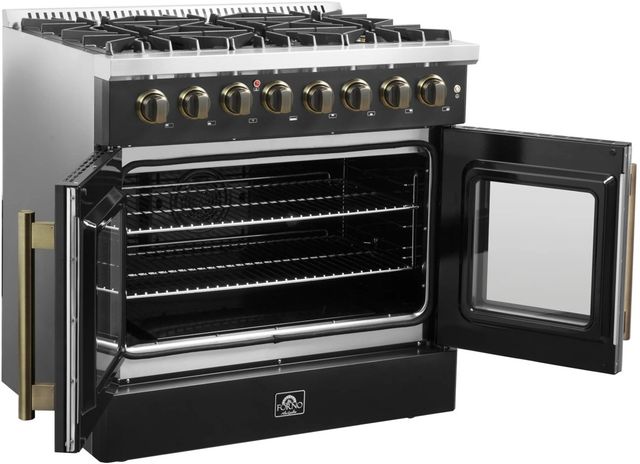 FORNO® Galiano 36" Black Pro Style Dual Fuel Range-4