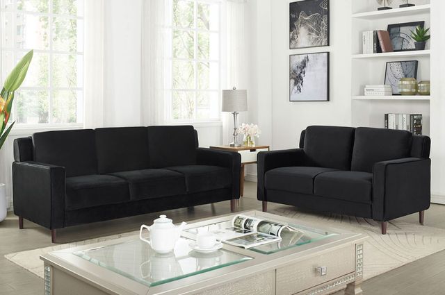 Furniture of America® Brandi 2-Piece Black Sofa Set-0