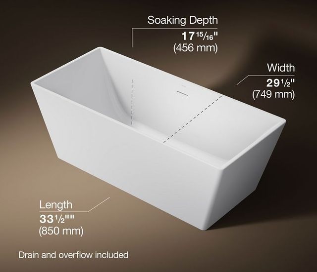 KOHLER® Evok™ White 66" x 30" Freestanding Bath-4
