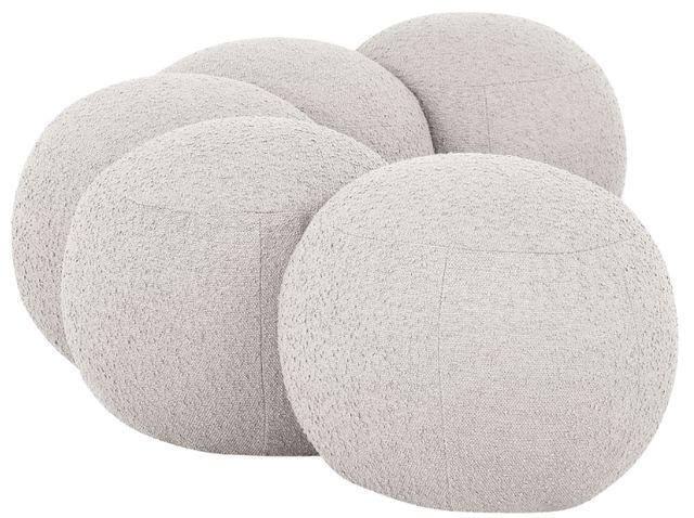 Meridian Furniture Apollo Cream 75" Boucle Fabric Upholstered Bench-2