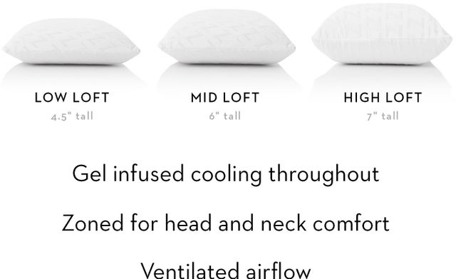 Malouf® Z Zoned Gel Dough® Mid Loft Queen Pillow-5