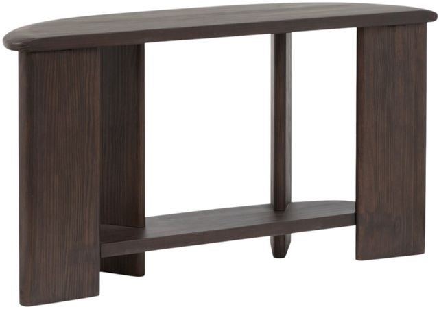 Magnussen Home® Upton Coffee Bean Brown Shaped Sofa Table-2
