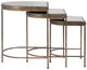 Uttermost® India 3-Piece Antique Brushed Gold Nesting Table Set with Mirror Top-3