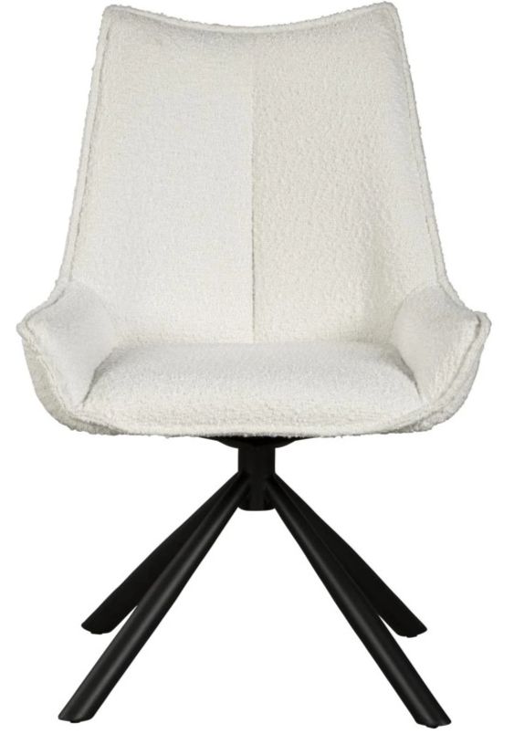 Nest Home Collections Ari Ascot Ivory/Black Swivel Chair-2