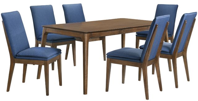New Classic® Home Furnishings Maggie 7-Piece Blue/Walnut Dining Set-0