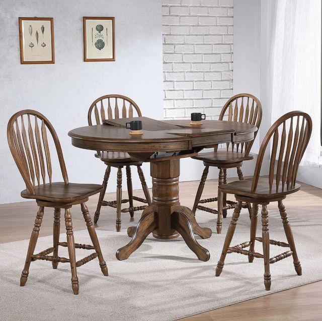 Liberty Furniture Carolina Crossing 5-Piece Antique Honey Trestle Dining Set-2