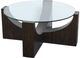 Magnussen Home® Beckham Glass Top Round Cocktail Table with Rustic Tavern Base-0