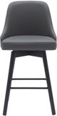 Armen Living Sicily Gray/Black Swivel Bar Stool-3