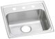 Elkay Lustertone® Classic Lustruous Satin 19" x 18" 2-Hole Single Bowl Drop-in ADA Sink-0