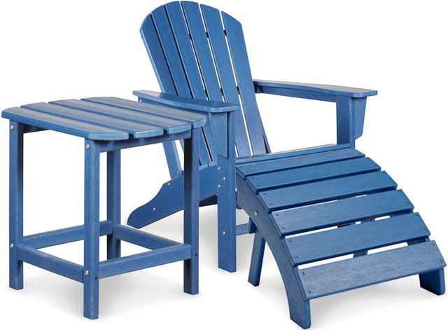 Signature Design by Ashley® Sundown Treasure 3-Piece Blue Outdoor Seating Set-0