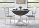 John Thomas Furniture® Dining Essentials Heather Gray Round Drop Leaf Pedestal Table with White Base-1